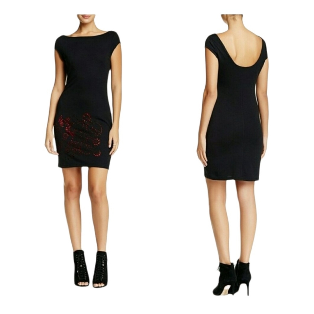 Desigual Badajoz black cutouts dress sz. L